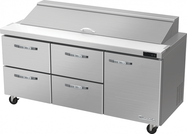 BLUE AIR BLPT72-D4LM-HC 1 Door Sandwich Prep Table with 4 Drawers