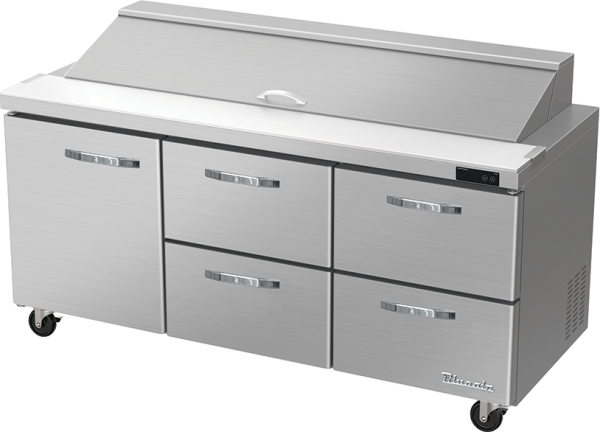 Blue Air BLPT72-D4RM-HC 1 Door Sandwich Prep Table with 4 Drawers